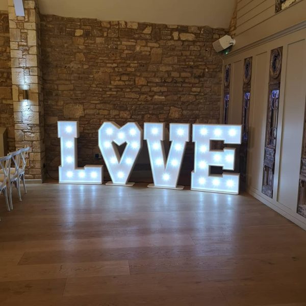 White Love light up sign